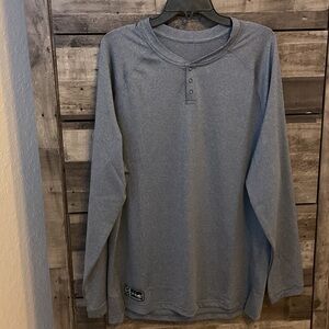 Men's Long Sleeve Henley Shirt in Gray